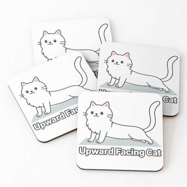 Item preview, Upward Facing Cat – White Persian Yoga Illustration designed and sold by yogisheaven.
