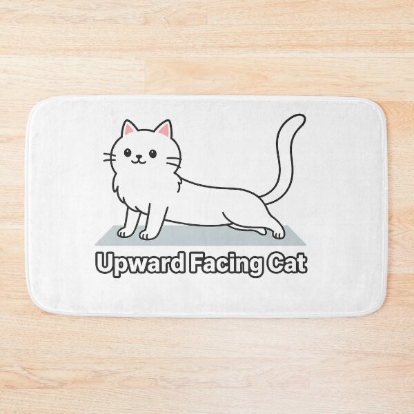 Item preview, Upward Facing Cat – White Persian Yoga Illustration designed and sold by yogisheaven.