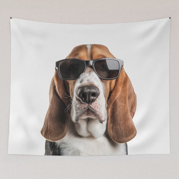 Item preview, Funny cool Basset Hound Dog wearing sunglasses designed and sold by LazyOwlStore.