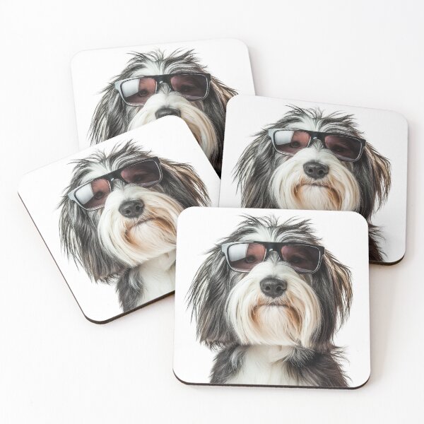 Item preview, Funny cool Bearded Collie Dog wearing sunglasses designed and sold by LazyOwlStore.