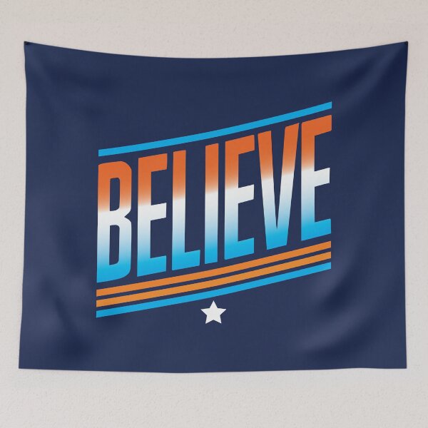 Item preview, BELIEVE - Motivational Retro Bold Typography | Positive Mindset Gift | Don't stop believing designed and sold by Silvergard.