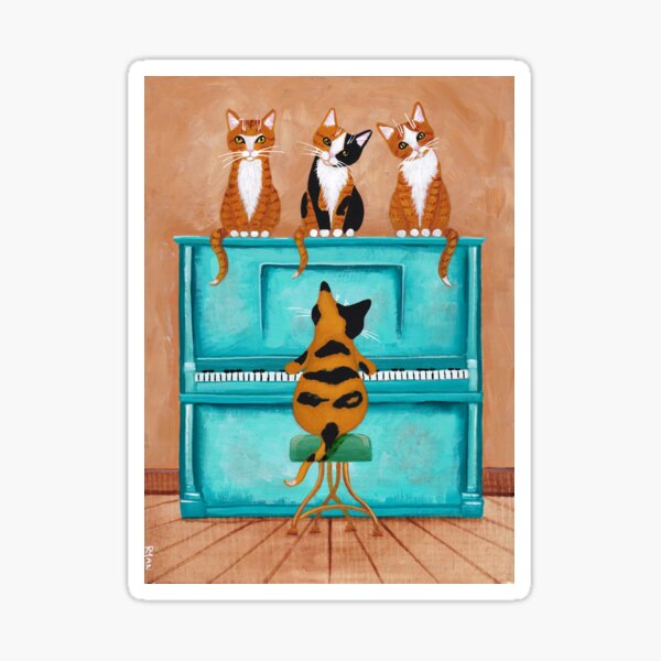 Item preview, A Purrfect Piano Purrformance designed and sold by KilkennyCat Art.