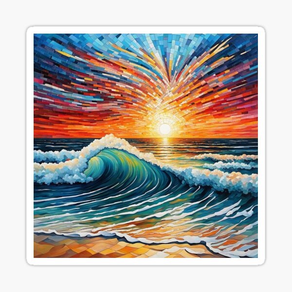 Item preview, Abstract mosaic beach art designed and sold by JackFreestone.