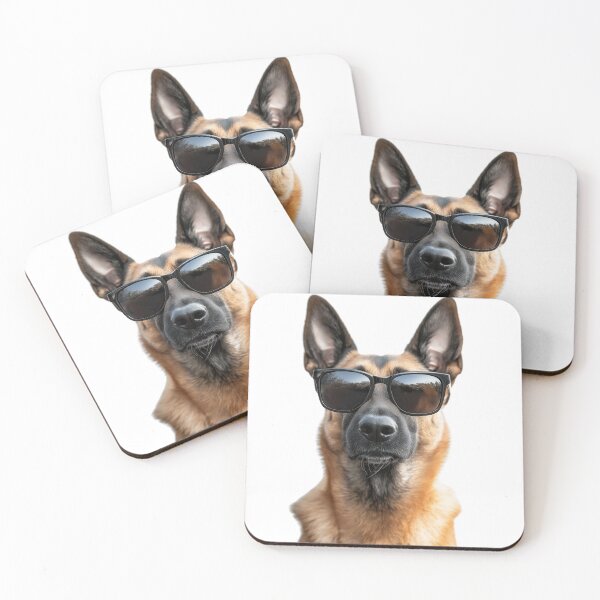Item preview, Funny cool Belgian Malinois Dog wearing sunglasses designed and sold by LazyOwlStore.