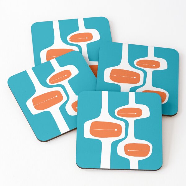 Item preview, MCM Blue and Vintage Orange Retro Art Print  designed and sold by RetroTrend.