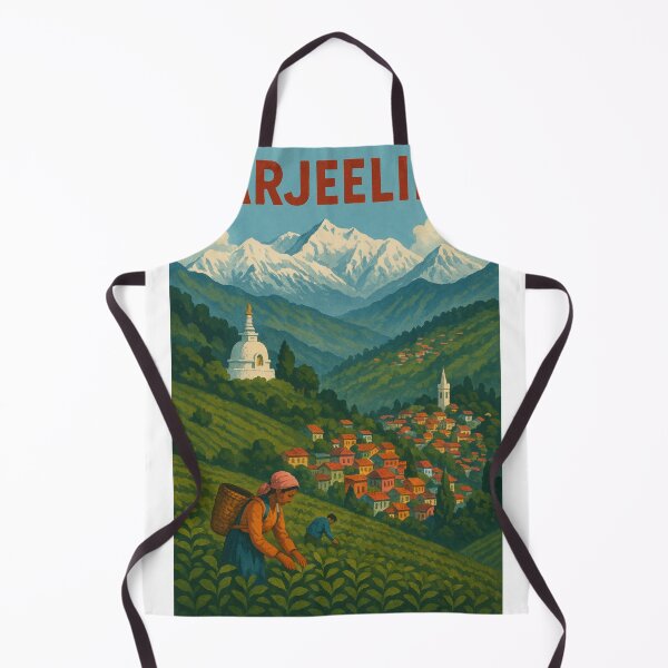 Item preview, Tea Pickers in Darjeeling Hills with Himalayan Mountains designed and sold by Places On Earth.