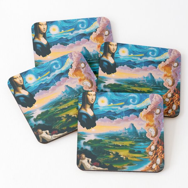 Item preview, Surreal Art Collage - Starry Night, Melting Clocks, and Dreamlike Landscape designed and sold by likeforcode.