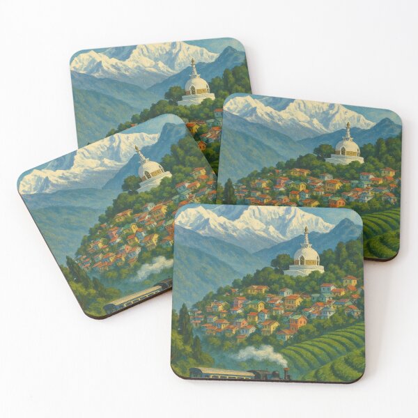Item preview, Train in Darjeeling Hills with Himalayan Mountains designed and sold by Places On Earth.