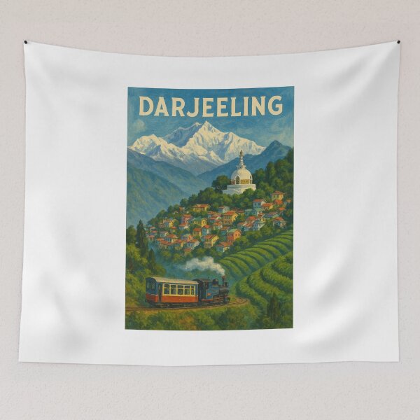 Item preview, Train in Darjeeling Hills with Himalayan Mountains designed and sold by Places On Earth.