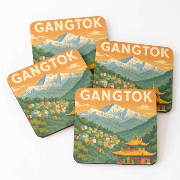 Item preview, Gangtok Monastery with Prayer Flags and Eastern Himalayan View designed and sold by Places On Earth.