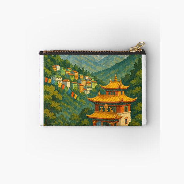 Item preview, Gangtok Monastery with Prayer Flags and Eastern Himalayan View designed and sold by Places On Earth.