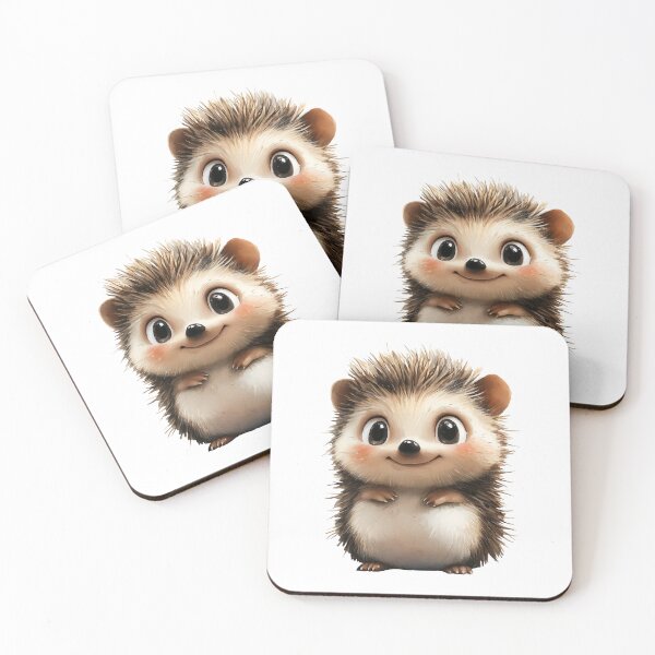 Item preview, Cute Baby Hedgehog Cartoon – Kawaii Forest Animal with Big Eyes designed and sold by Art of Ngu.