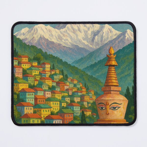 Item preview, Gangtok Stupa with Prayer Flags and Eastern Himalayan View designed and sold by Places On Earth.