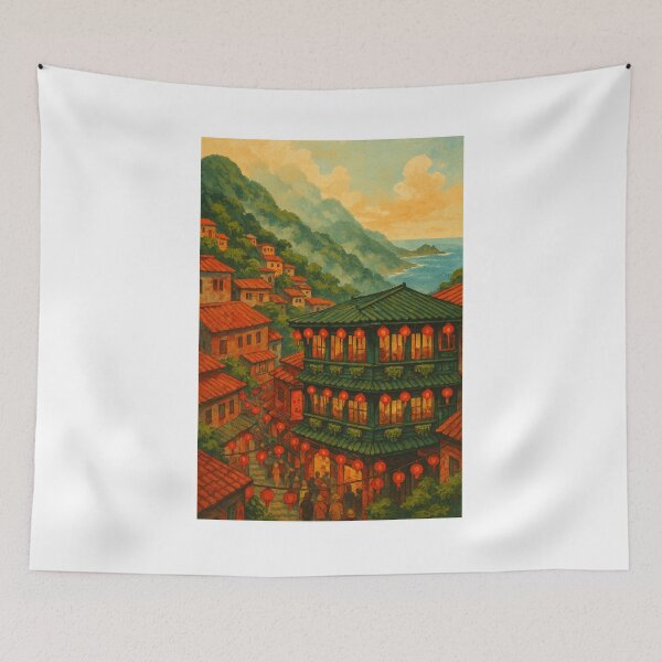 Item preview, Night Lantern Lights of Jiufen Old Street in Taiwan designed and sold by Places On Earth.