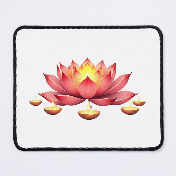 Item preview,  spiritual art,  lovely lotus flower with glowing candle designed and sold by nicnacc.