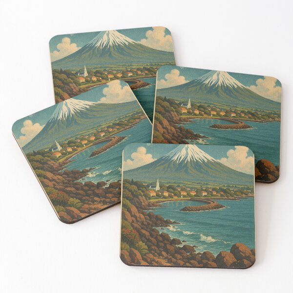 Item preview, New Plymouth Coastline with Mount Taranaki Volcano in New Zealand designed and sold by Places On Earth.
