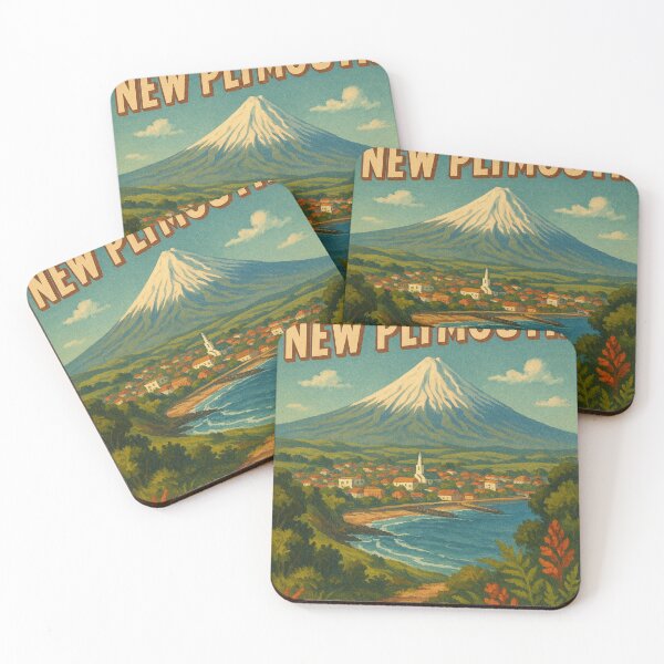 Item preview, New Plymouth Coastline with Mount Taranaki Volcano in New Zealand designed and sold by Places On Earth.