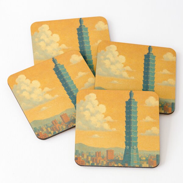 Item preview, Taipei 101 Skyline at Sunset with City Skyline and Forest Framing designed and sold by Places On Earth.