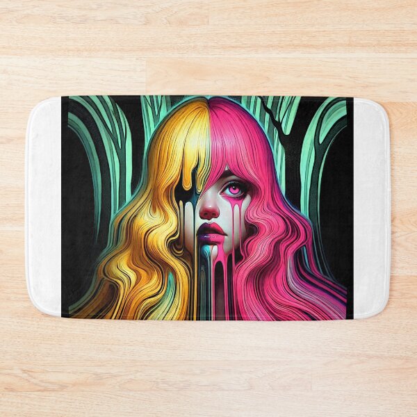 Item preview, glitch art 2025 march 15th tileartwork melting big eyed girl designed and sold by tileartwork.