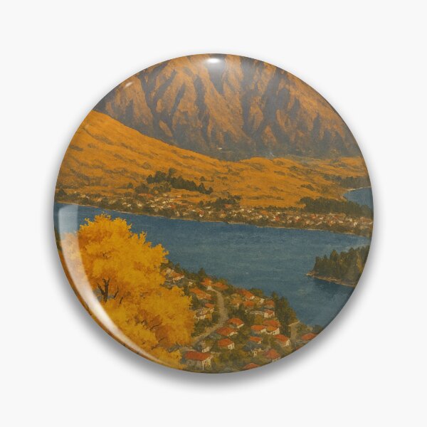 Item preview, Autumn View of Queenstown Lakeside with Steamboat and Mountains designed and sold by Places On Earth.