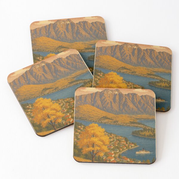 Item preview, Autumn View of Queenstown Lakeside with Steamboat and Mountains designed and sold by Places On Earth.