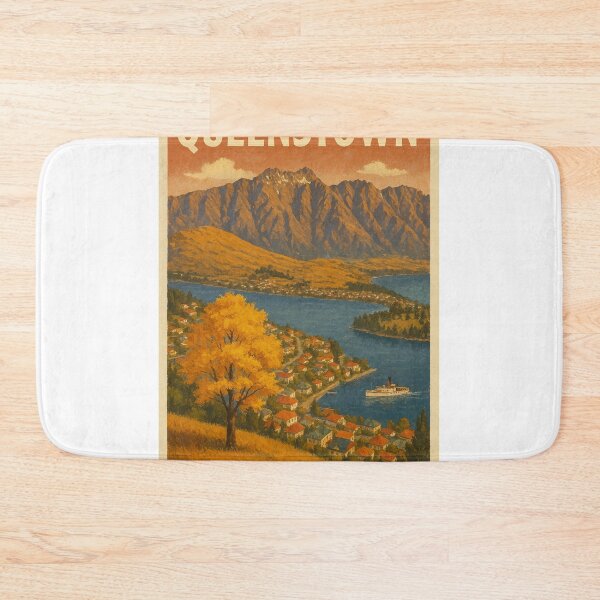 Item preview, Autumn View of Queenstown Lakeside with Steamboat and Mountains designed and sold by Places On Earth.