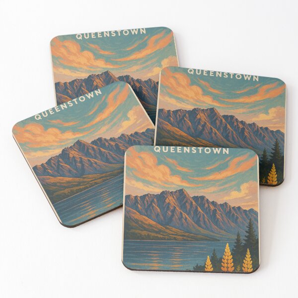 Item preview, Sunset Over The Remarkables Mountain Range in Queenstown designed and sold by Places On Earth.