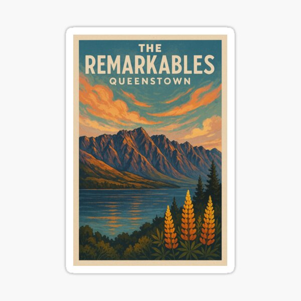 Item preview, Sunset Over The Remarkables Mountain Range in Queenstown designed and sold by placesonearth.