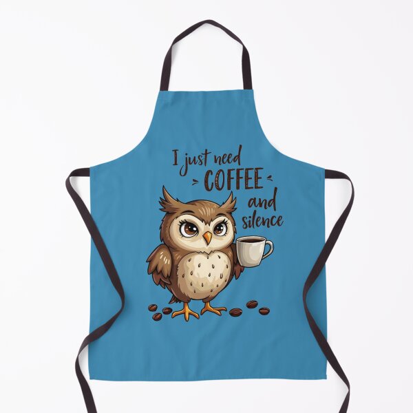 Item preview, I Just Need Coffee and Silence - Cute Owl Coffee Lover Tee designed and sold by Zoltan10.