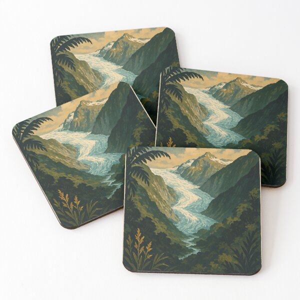 Item preview, Franz Josef Glacier Valley Surrounded by Rainforest and Mountains designed and sold by Places On Earth.