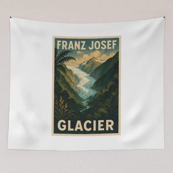 Item preview, Franz Josef Glacier Valley Surrounded by Rainforest and Mountains designed and sold by Places On Earth.