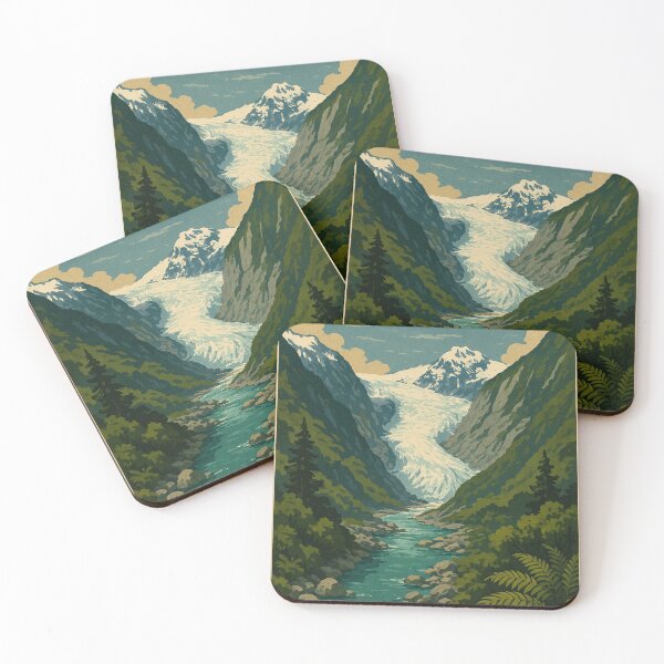 Item preview, Franz Josef Glacier Surrounded by Rainforest and Mountains designed and sold by Places On Earth.