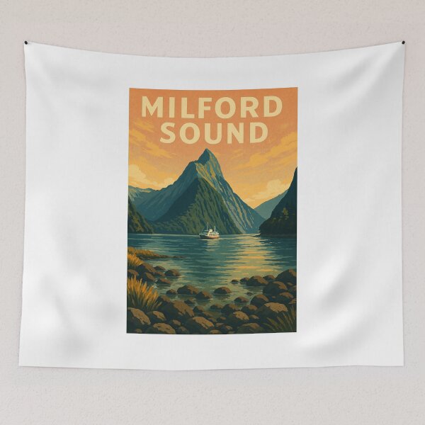 Item preview, Milford Sound with Mitre Peak and Fiordland Landscape, New Zealand designed and sold by Places On Earth.