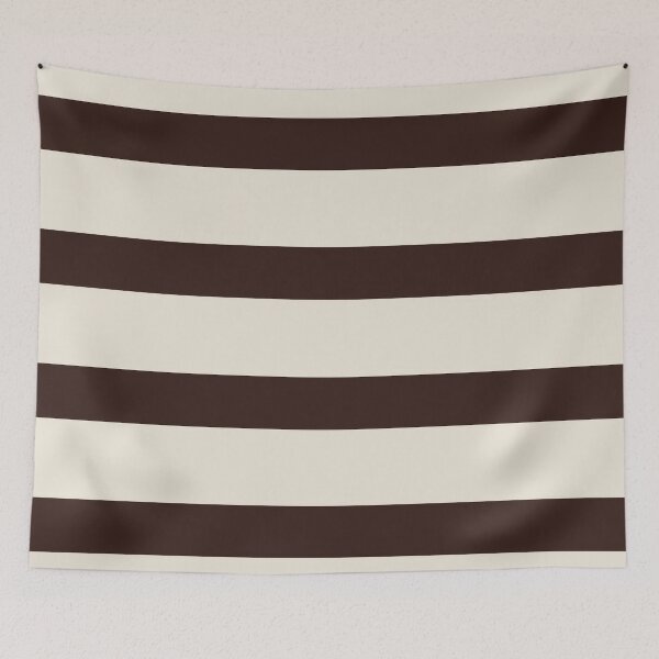 Item preview, Organic Neutral Stripes  – Soft Ivory & Dark Cocoa Textured Cotton Blanket designed and sold by The Cozy Stripe | Modern Textile Stories.