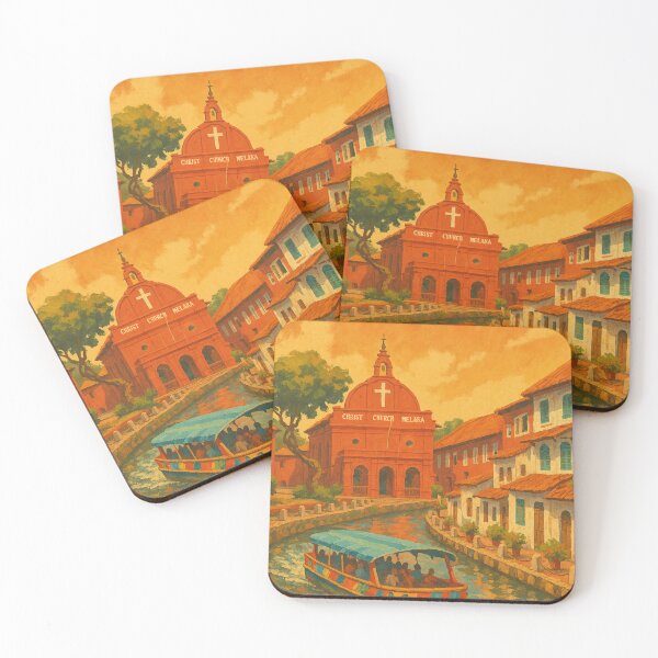 Item preview, Malacca River Scene with Christ Church and Colorful Boat, Malaysia designed and sold by Places On Earth.