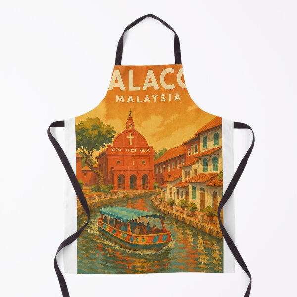 Item preview, Malacca River Scene with Christ Church and Colorful Boat, Malaysia designed and sold by Places On Earth.