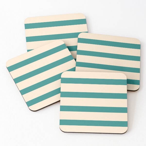 Item preview, Tropical Sunset Stripes  – Deep Aqua & Peach Cream Ocean-Inspired designed and sold by The Cozy Stripe | Modern Textile Stories.