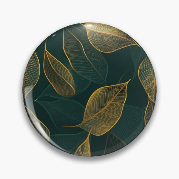 Item preview, Golden Leaves Green Minimalist Pattern designed and sold by Aelbrn.