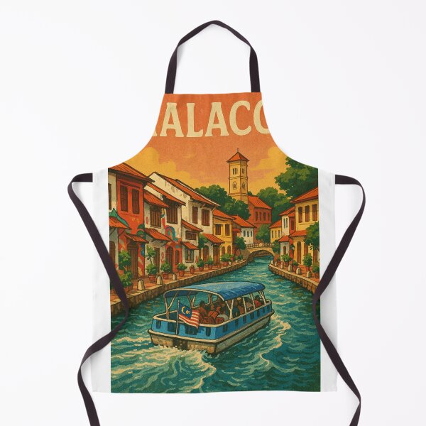 Item preview, Malacca River Scen and Colorful Boat, Malaysia designed and sold by Places On Earth.