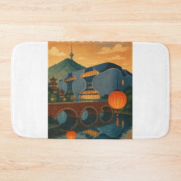Item preview, Taichung National Theater and Lanterns with Sunset Sky, Taiwan designed and sold by Places On Earth.