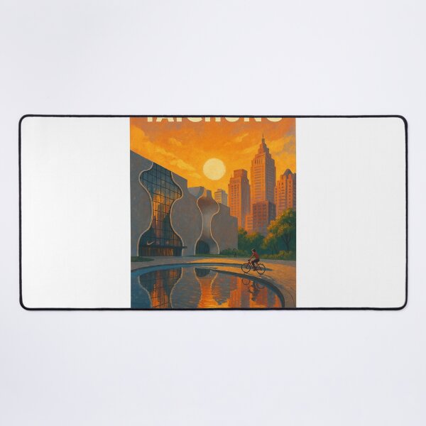 Item preview, Taichung National Theater and Lanterns with Sunset Sky, Taiwan designed and sold by Places On Earth.