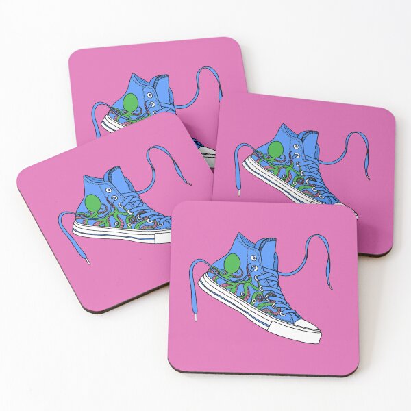 Item preview, octopus blue, green and pink high tops designed and sold by MickeyEdwards.