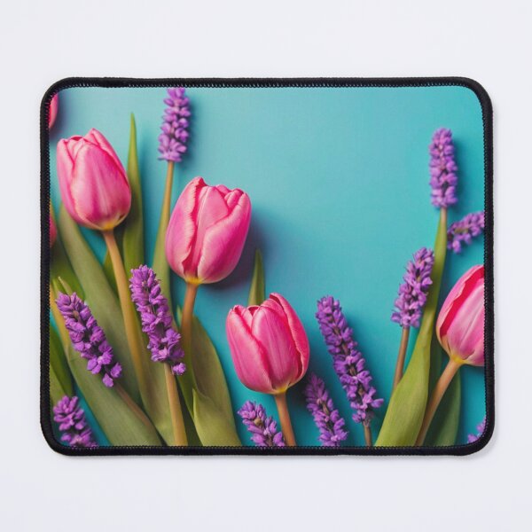 Item preview, Colorful spring flowers. Pink tulips and lavander designed and sold by SeaSoulArt.