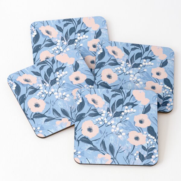 Item preview, Soft Blue Floral designed and sold by Jirka Svetlik, Studio Illuvision.