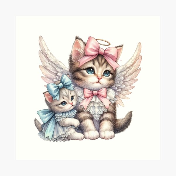 Item preview, Vintage Kittens Wearing Bows designed and sold by yunamaliskova.