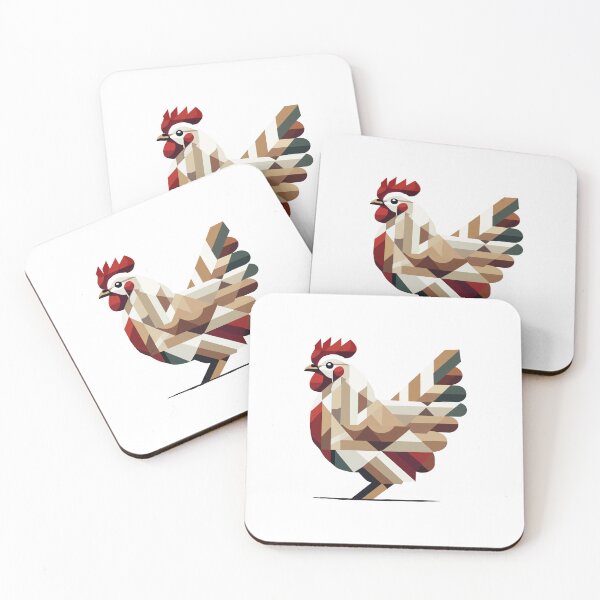 Item preview, Geometric chicken in modern polygon style designed and sold by Kisho.