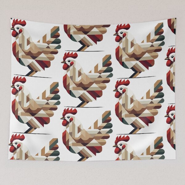 Item preview, Geometric chicken in modern polygon style designed and sold by Kisho.