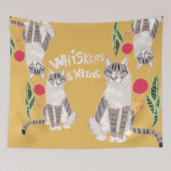 Item preview, Cats Whiskers and Yarn Yellow #1 designed and sold by belettelepink.