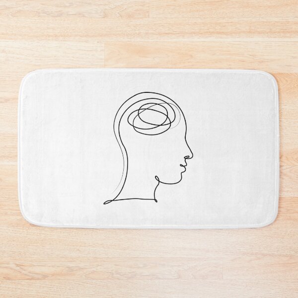 Item preview, A person with confused feelings worried about bad mental health. Single Line art Vector  designed and sold by JSWDESIGNS.