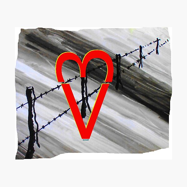 Item preview, Barbed wire goes right through the heart designed and sold by ZoffArt-Shop.
